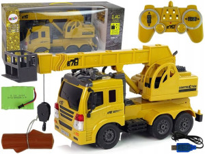 Auto Dźwig Ciężarówka Zdalnie Sterowane Dźwięk Led