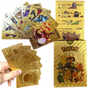Karty Pokemon ZŁOTE 55 sztuk ZESTAW KOLEKCJONERSKI