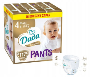 Pieluchomajtki DADA EXTRA CARE PANTS 4 MAXI 117szt