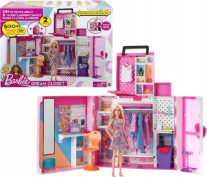 Barbie Wymarzona Szafa Zestaw Lalka + Akcesoria