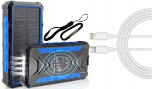 Solarny Powerbank 15W 3A 36000mAh z indukcją QC 5V