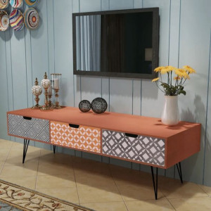 Szafka pod TV 3 szufladami, 120x40x36 cm, brązowa