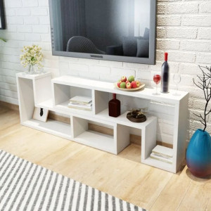 Szafki pod TV w kształcie L białe 2 szt.