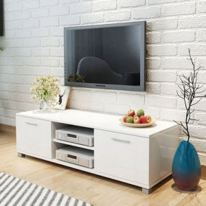 Szafka TV na wysoki połysk biała 120x40,3x34,7 cm