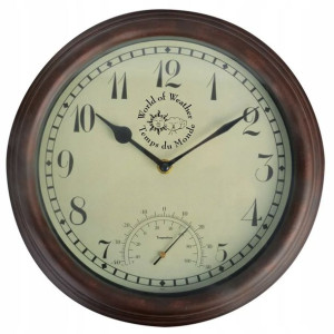 Zegar dworcowy z termometrem, 30,5 cm, TF007