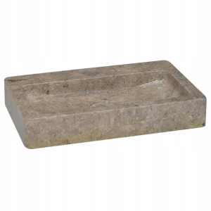 Umywalka, szara, 38x24x6,5 cm, marmur