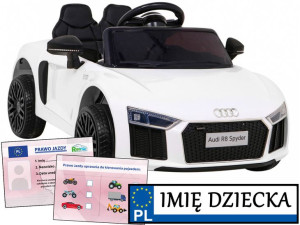 AUTO NA AKUMULATOR Audi R8 Spyder SAMOCHÓD ELEKTRYCZNY miękkie koła