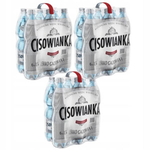 18x Woda mineralna Cisowianka lekko gazowana 1.5 l