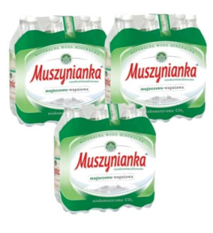 18x Woda Muszynianka mineralna niegazowana 1,5 l