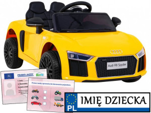 AUTO NA AKUMULATOR Audi R8 Spyder SAMOCHÓD ELEKTRYCZNY dla dzieci PILOT