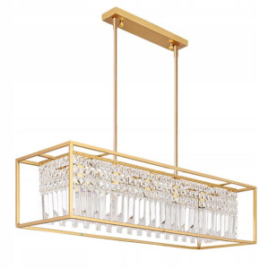 Lampa Wisząca Kryształowa Złota 4xe27 Nowoczesna