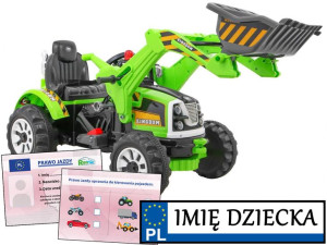 duży elektryczny TRAKTOR NA AKUMULATOR dla dzieci TRĄBKA łyżka