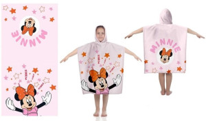MYSZKA MINNIE Ręcznik Kąpielowy z Kapturem 120 cm Ponczo