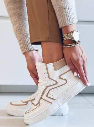 Trampki za kostkę LEIA WHITE/BEIGE 37