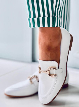 Mokasyny damskie TULIP WHITE 40