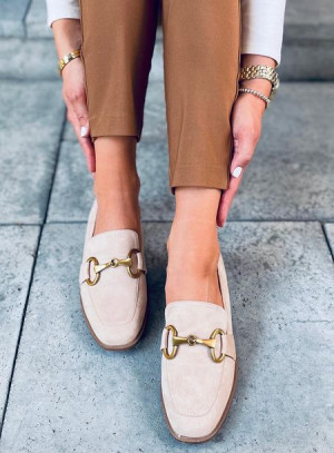 Mokasyny damskie LINDA BEIGE 40
