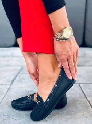 Mokasyny damskie NISA BLACK 38