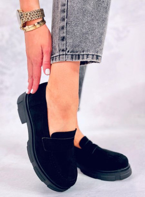 Mokasyny na platformie zamszowe JAYNE BLACK 40