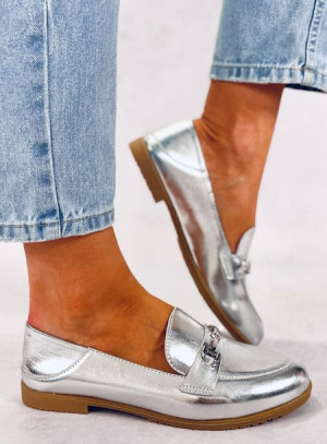 Mokasyny damskie JUSS SILVER 38