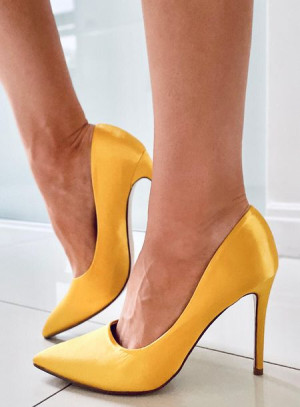 Szpilki damskie satynowe TALIA YELLOW 36