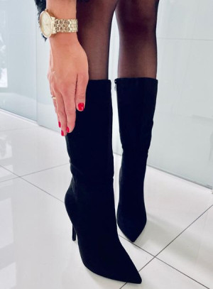 Kozaki na szpilce zamszowe klasyczne MARISSA BLACK 38