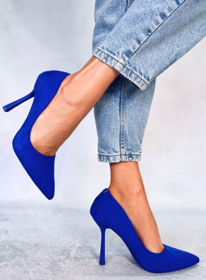 Szpilki damskie zamszowe CAMERIN BLUE 37