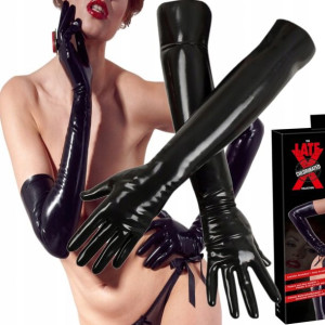 Czarne Lateksowe Rękawiczki Bdsm Sex Striptiz M