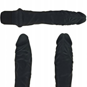 Czarny Fikuśny Wibrator Solidne 24 Cm Rozkoszy