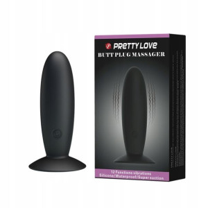 Czarny Wibrator Analny Korek Plug 12 Funkcji