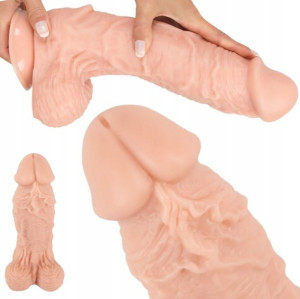 Dildo Penis Gigant Z Jądrami Żyły Gruby Xxl 33 Cm
