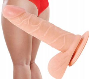 Dildo Penis Z Jądrami Na Przyssawce 16,5 Cm