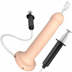 Dildo Penis Z Wtryskiem Mega Wibrator Na Spermę L