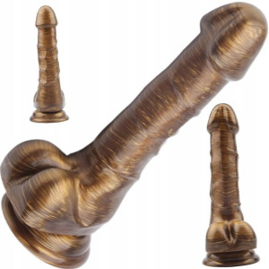Duże Dildo Dla Par Złoty Anal Penis Jądra Lux