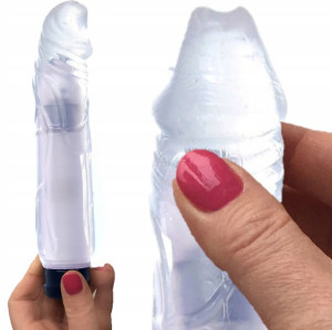 Duży Wibrator Żelowy Penis Elastyczny Mocny 22 Cm
