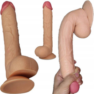 Długi Penis Z Jądrami Duże Dildo Z Przyssawką 25,5
