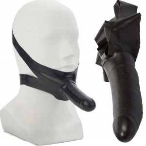 Knebel Dla Par Bdsm Ostry Sex Czarne Dildo Lateks
