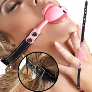 Knebel Dla Par Bdsm Ostry Sex Kula Z Kłódką Pink