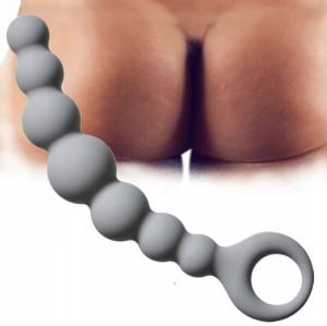 Koraliki Analne Długie Plug Silikon Medyczny Grey