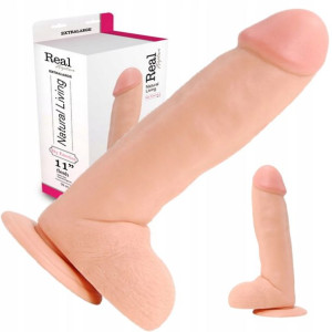 Mega Dildo Gruby Penis Z Jądrami Przyssawką Xxl