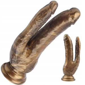 Mega Dildo Podwójna Penetracja Dwa Wielkie Penisy