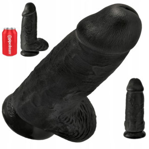 Mega Penis Dildo Jak Skóra Gruby 7,6 Jądra Czarny