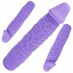 Mini Wibrator Żylasty Penis Mięsisty Fioletowy 7f