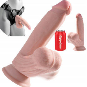 Penis Dildo Lux Jak Skóra Wielkie Ruchome Jądra 7