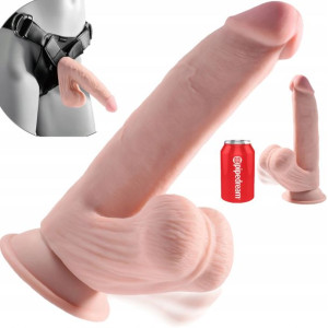 Penis Dildo Lux Jak Skóra Wielkie Ruchome Jądra 8