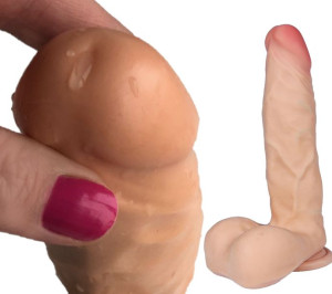 Penis Z Jądrami Cyber Skóra Do Ostrej Jazdy 23cm