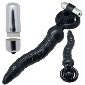 Pierścień Z Dildo Na Penis Wibracja Extra Cipki