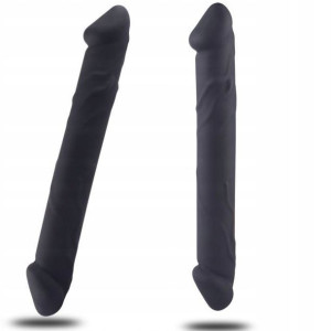 Podwójne Czarne Dildo Profilowane Dla Lesbijek 23