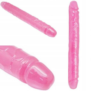 Podwójne Długie Dildo Różowe 33cm Żyłki Jak Penis
