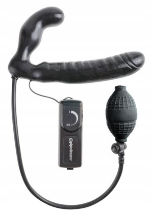 Podwójny Strap On Dildo Pompowane Super Sex Combo