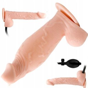 Pompowany Sex Wibrator Naturalny Penis 19 Cm